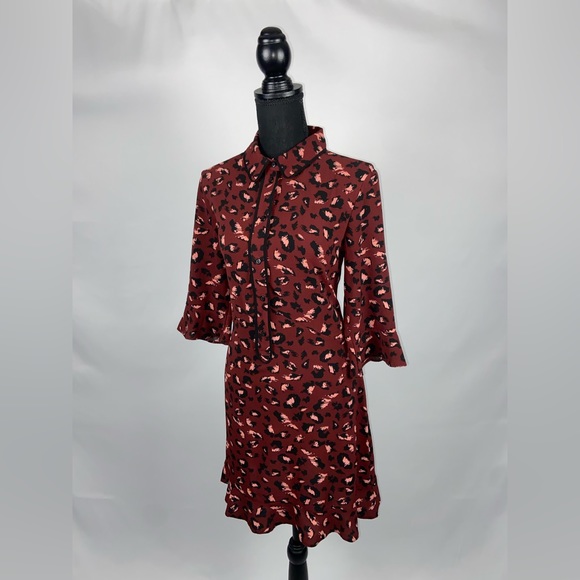 Dress Leopard Print Primark Burgundy & Pink Size 6 - Picture 3 of 8
